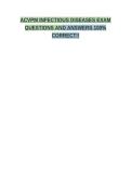 ACVPM INFECTIOUS DISEASES EXAM QUESTIONS AND ANSWERS 100&percnt; CORRECT&excl;&excl;&NewLine;&NewLine;