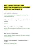 BNSF CONDUCTOR FINAL EXAM&NewLine;CERTIFICATION PRACTICE SET ACCURATE&NewLine;SOLUTIONS 2026 GRADED A&plus;