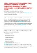 LIFE & HEALTH INSURANCE LICENSE EXAM PREP 2026 &vert; VERIFIED PRACTICE QUESTIONS&comma; ANSWERS & DETAILED RATIONALES &vert; COMPLETE LICENSING STUDY GUIDE