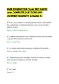 BNSF CONDUCTOR FINAL TEST PAPER&NewLine;2026 COMPLETE QUESTIONS AND&NewLine;VERIFIED SOLUTIONS GRADED A&plus;