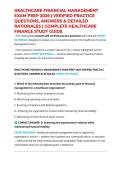 HEALTHCARE FINANCIAL MANAGEMENT EXAM PREP 2026 &vert; VERIFIED PRACTICE QUESTIONS&comma; ANSWERS & DETAILED RATIONALES &vert; COMPLETE HEALTHCARE FINANCE STUDY GUIDE