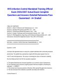 NYS Infection Control Mandated Training Official Exam 2026&sol;2027 Actual Exam Complete Questions and Answers Detailed Rationales Pass Guaranteed - A&plus; Graded