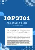 IOP3701 Assignment 3 Semester 2 2026 - Due September 2026