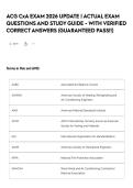 ACG CxA Exam 2026 Update &vert; Actual Exam Questions & Verified Answers &vert; Complete HVAC Commissioning Study Guide