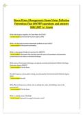 Storm Water Management&colon; Storm Water Pollution Prevention Plan &lpar;SWPPP&rpar; Questions and Answers 2026&sol;2027 &vert; A&plus; Grade Environmental Compliance Study Guide