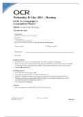 OCR GCSE Geography A &lpar;Geographical Themes&rpar;&NewLine;&NewLine;Paper code&colon; J383&sol;01&NewLine;&NewLine;&OpenCurlyDoubleQuote;Living in the UK Today&rdquo;&NewLine;&NewLine;Wednesday 14 May 2025 morning paper&NewLine;&NewLine;Combined question paper &plus; marking scheme versions available online