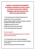 2026-2027 NEWEST CHARTERED RETIREMENT&NewLine;PLANNING COUNSELOR &lpar;CRPC&rpar; EXAM &vert;&NewLine;ULTIMATE EXAM WITH CORRECT&NewLine;ANSWERS AND RATIONALES FOR&NewLine;CERTIFICATION SUCCESS&NewLine;