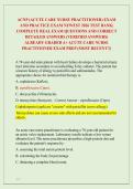 ACNP &lpar;ACUTE CARE NURSE PRACTITIONER&rpar; EXAM &NewLine;AND PRACTICE EXAM NEWEST 2026 TEST BANK&vert; &NewLine;COMPLETE REAL EXAM QUESTIONS AND CORRECT &NewLine;DETAILED ANSWERS &lpar;VERIFIED ANSWERS&rpar; &NewLine;ALREADY GRADED A&plus;&vert; ACUTE CARE NURSE &NewLine;PRACTITIONER EXAM PREP &lpar;MOST RECENT&excl;&excl;&rpar; 
