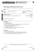 Cambridge International AS & A Level Paper 2 Fundamental Problem-solving and Programming Skills 9618-22 Comprehensive Questions &lpar;Frequently Tested&rpar; with Verified Answers Graded A&plus; &lpar;2&rpar;
