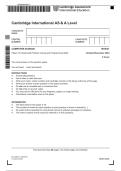 Cambridge International AS & A Level Paper 2 Fundamental Problem-solving and Programming Skills 9618-21 Comprehensive Questions &lpar;Frequently Tested&rpar; with Verified Answers Graded A&plus; &lpar;2&rpar;