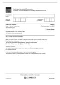 COMPUTER SCIENCE 9608-01 Paper 1 Theory Fundamentals Comprehensive Questions &lpar;Frequently Tested&rpar; with Verified Answers Graded A&plus; &lpar;2&rpar;