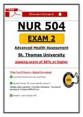 NUR 504 Exam 2 &lpar;PDF&rpar; &vert; &lpar;Updated&rpar; Advanced Health Assessment Exam Questions