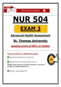 NUR 504 Exam 3 &lpar;PDF&rpar; &vert; &lpar;Updated&rpar; Advanced Health Assessment Exam Questions