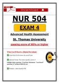 NUR 504 Exam 4 &lpar;PDF&rpar; &vert; &lpar;Updated&rpar; Advanced Health Assessment Exam Questions