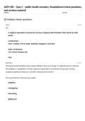 GLPH 385 &ndash; Quiz 1 &ndash; public health concepts&comma; foundational review questions&comma; and revision material