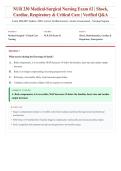 NUR 230 Medical-Surgical Nursing Exam 2 &lpar;Latest 2026&sol;2027 Update&rpar; &vert; Shock&comma; Cardiac&comma; Respiratory & Critical Care &vert; Comprehensive Med-Surg Nursing Review &vert; Exam Questions & Answers &vert; Grade A&plus;