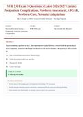 NUR 230 Exam 3 &lpar;Latest 2026&sol;2027 Update&rpar; &vert; Postpartum Care&comma; Newborn Assessment&comma; APGAR Score & Complications &vert; Maternal-Newborn Nursing Review &vert; Exam Questions & Answers &vert; Grade A&plus;
