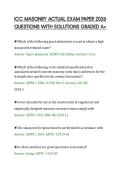 ICC MASONRY ACTUAL EXAM PAPER 2026&NewLine;QUESTIONS WITH SOLUTIONS GRADED A&plus;