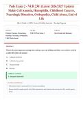 NUR 230 Pediatric Exam 2 &lpar;Latest 2026&sol;2027 Update&rpar; &vert; Sickle Cell Disease&comma; Hemophilia&comma; Cancer&comma; Neurologic & Orthopedic Disorders &vert; Pediatric Nursing Review &vert; Exam Questions & Answers &vert; Grade A&plus;