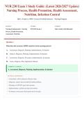 NUR 230 Exam 1 &lpar;Latest 2026&sol;2027 Update&rpar; &vert; Nursing Process&comma; Health Assessment&comma; Health Promotion & Nutrition &vert; Comprehensive Study Guide &vert; Exam Questions & Answers &vert; Grade A&plus;