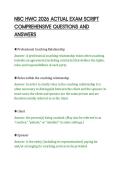 NBC HWC 2026 ACTUAL EXAM SCRIPT&NewLine;COMPREHENSIVE QUESTIONS AND&NewLine;ANSWERS