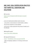 NBC HWC 2026 CERTIFICATION PRACTICE&NewLine;TEST PAPER FULL QUESTIONS AND&NewLine;SOLUTIONS