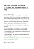 NBC HWC 2026 FINAL TEST PAPER&NewLine;QUESTIONS AND ANSWERS GRADED A&NewLine;PLUS