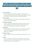 ICLA PRACTICE EXAMINATION 2026&NewLine;QUESTIONS WITH ANSWERS GRADED&NewLine;A&plus;&NewLine;