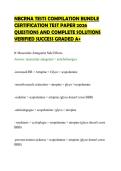 NBCRNA TESTS COMPILATION BUNDLE&NewLine;CERTIFICATION TEST PAPER 2026&NewLine;QUESTIONS AND COMPLETE SOLUTIONS&NewLine;VERIFIED SUCCESS GRADED A&plus;&NewLine;