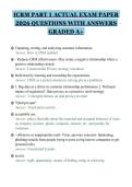 ICRM PART 1 ACTUAL EXAM PAPER&NewLine;2026 QUESTIONS WITH ANSWERS&NewLine;GRADED A&plus;&NewLine;