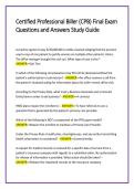 Certified Professional Biller &lpar;CPB&rpar; Final Exam &NewLine;Questions and Answers Study Guide