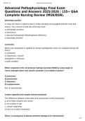 Advanced Pathophysiology Final Exam Questions and Answers 2025&sol;2026 &vert; 155&plus; Q&A Complete Nursing Review &lpar;MSN&sol;BSN&rpar;&period;
