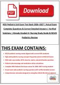 HESI Pediatric Exit Exam Test Bank 2026&ndash;2027 &vert; Complete Pediatric Nursing Exam Questions&comma; Verified Detailed Answers & NCLEX Pediatrics Review Study Guide