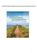Test Bank for Fundamental Managerial Accounting Concepts 10th Edition Questions and Answers &vert; Latest Update 2026 Exam Prep &vert; 100&percnt; Guarantee Pass &vert; By Edmonds