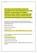 WGU D099 SALES MANAGEMENT OBJECTIVE ASSESSMENT FINAL EXAM PREPARATION 2026 2027 COMPLETE 200 QUESTIONS AND CORRECT ANSWERS ALREADY GRADED A&plus; BRAND NEW HIGH YIELD STUDY GUIDE ACTUAL UPDATED PRACTICE QUESTIONS EXAM PREPARATION SUCCESS REVIEW