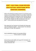 HIMT 1200 FINAL EXAM REVIEW &NewLine;2026 ACTUAL QUESTIONS WITH &NewLine;VERIFIED ANSWERS&period; 