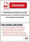 HESI RN Pediatrics Exam 2026&ndash;2027 &vert; 55&plus; Verified Questions & Answers &vert; Comprehensive Pediatric Nursing Review & NCLEX Success Study Guide