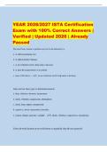 YEAR 2026&sol;2027 ISTA Certification&NewLine;Exam with 100&percnt; Correct Answers &vert;&NewLine;Verified &vert; Updated 2026 &vert; Already&NewLine;Passed