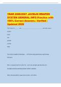 YEAR 2026&sol;2027 JAVELIN WEAPON&NewLine;SYSTEM GENERAL INFO Practice with&NewLine;100&percnt; Correct Answers &vert; Verified &vert;&NewLine;Updated 2026