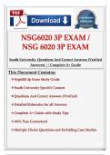 NSG6020 3P Exam &sol; NSG 6020 3P Exam &ndash; South University &vert; Complete A&plus; Guide with Verified Questions & Correct Answers