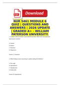 NUR 5461 MODULE 6 QUIZ &vert; QUESTIONS AND ANSWERS &vert; 2026 UPDATE &vert; GRADED A&plus; - WILLIAM PATERSON UNIVERSITY&period;