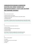 COMMUNICATION RESEARCH EXAMINATION &NewLine;QUESTIONS AND CORRECT ANSWER WITH &NewLine;EXPLANATIONQUESTIONS AND CORRECT ANSWER WITH &NewLine;EXPLANATION GRADED A&plus; STUDY GUIDE SOUTHERN &NewLine;NEW HAMPSHIRE UNIVERSITY &NewLine;