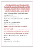OPOTA EXAM NEWEST 2026 ACTUAL TEST BANK &ndash; 200&plus; REAL QUESTIONS & VERIFIED ANSWERS &lpar;OHIO PEACE OFFICER CERTIFICATION&rpar;&NewLine;&NewLine;