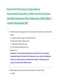 New York Pharmacy Jurisprudence &NewLine;Examination Questions With Correct Answers &NewLine;&lpar;Verified Answers&rpar; Plus Rationales 2026 Q&A &vert; &NewLine;Instant Download Pdf 