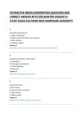 INTERACTIVE MEDIA EXAMINATION QUESTIONS AND &NewLine;CORRECT ANSWER WITH EXPLANATION GRADED A&plus; &NewLine;STUDY GUIDE SOUTHERN NEW HAMPSHIRE UNIVERSITY &NewLine;