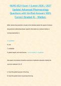 NURS 6521 Exam 1 &lpar;Latest 2026 &sol; 2027 Update&rpar; Advanced Pharmacology Questions with Verified Answers 100&percnt; Correct &lbrace;Graded A&rcub; - Walden&period;&NewLine;&NewLine;&NewLine;&NewLine;