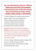 NSG 120 PATHOPHYSIOLOGY HESI EXAM 1 &ndash; 200&plus; REAL EXAM QUESTIONS & VERIFIED ANSWERS &lpar;NURSING PATHOPHYSIOLOGY&rpar;&NewLine;&NewLine;