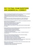 PSY 316 FINAL EXAM QUESTIONS AND ANSWERS ALL CORRECT