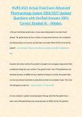 NURS 6521 Actual Final Exam Advanced Pharmacology &lpar;Latest 2026&sol;2027 Update&rpar; Questions with Verified Answers 100&percnt; Correct &lbrace;Graded A&rcub; - Walden&period;&NewLine;&NewLine;&NewLine;