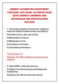 2026-2027 NEWEST ACCREDITED INVESTMENT&NewLine;FIDUCIARY &lpar;AIF&rpar; EXAM &vert; ULTIMATE EXAM&NewLine;WITH CORRECT ANSWERS AND&NewLine;RATIONALES FOR CERTIFICATION&NewLine;SUCCESS